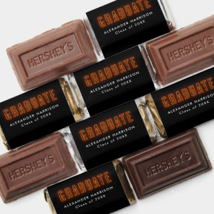 Modern Orange Neon Lettering Graduation Hershey's Miniatures