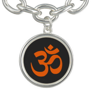 Modern Orange Om Bracelet