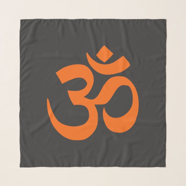 Modern Orange Om Scarf (Front)