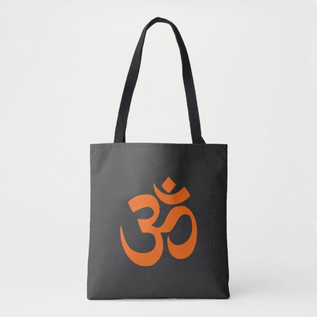 Modern Orange Om Tote Bag (Front)