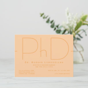 Modern Orange PhD Graduation Invitation