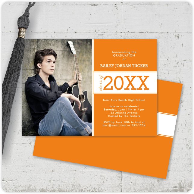 Modern Orange Photo Graduation Announcement (Creator Uploaded)