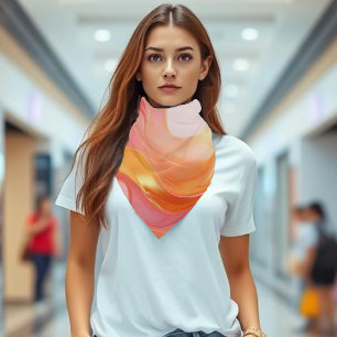 Modern Orange Pink and Gold Abstract Luxury- Bandana