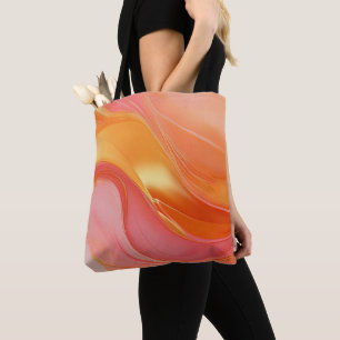Modern Orange Pink and Gold- Tote Bag