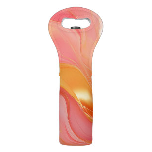 Modern Orange, Pink and Gold- Wine Bag