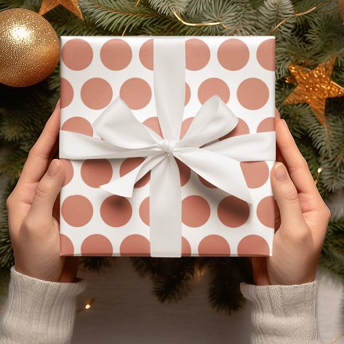 Modern Orange Polka Dots Christmas  Wrapping Paper