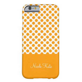 Modern Orange Polka Dots Monogram Barely There Iphone 6 Case by Frankipeti at Zazzle