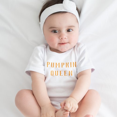 Modern Orange Pumpkin Queen Best Gift Baby Bodysuit