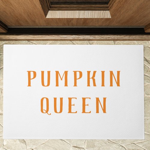 Modern Orange Pumpkin Queen Best Gift Doormat