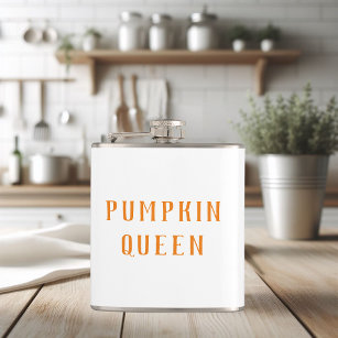 Modern Orange Pumpkin Queen Best Gift Flask