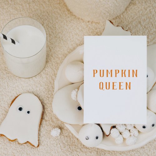 Modern Orange Pumpkin Queen Best Gift Holiday Card