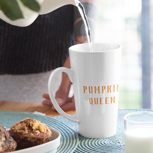 Modern Orange Pumpkin Queen Best Gift Latte Mug