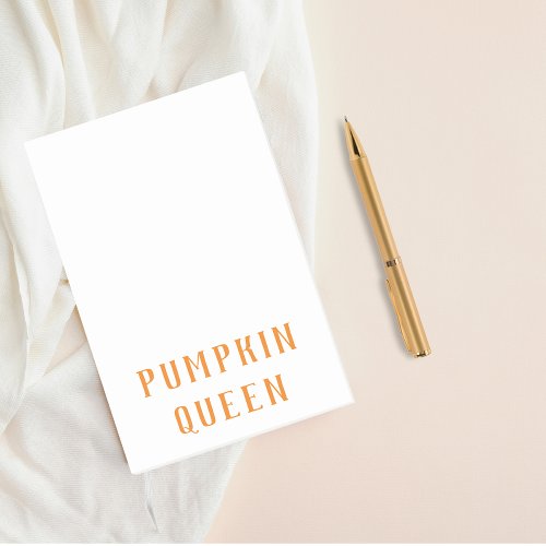 Modern Orange Pumpkin Queen Best Gift Post_it Notes