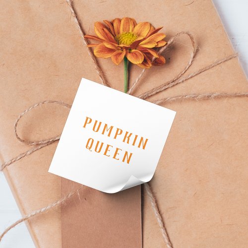 Modern Orange Pumpkin Queen Best Gift Square Sticker