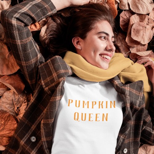 Modern Orange Pumpkin Queen Best Gift T_Shirt