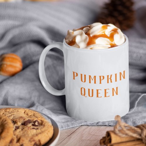 Modern Orange Pumpkin Queen Best Gift Two_Tone Coffee Mug