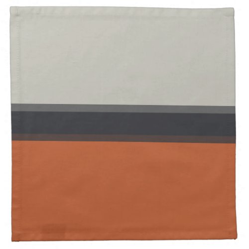 Modern Orange Red Silver Gray Stripe Pattern Cloth Napkin