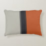 Modern Orange Red Silver Gray Stripe Pattern Decorative Pillow