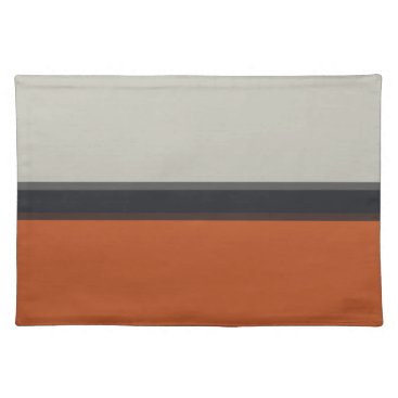 Modern Orange Red Silver Gray Stripe Pattern Placemat