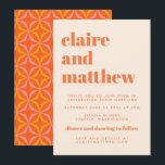 Modern Orange Retro Geometric Wedding All In One Invitation<br><div class="desc">Modern Orange Retro Geometric Typography Wedding All In One Invitation</div>