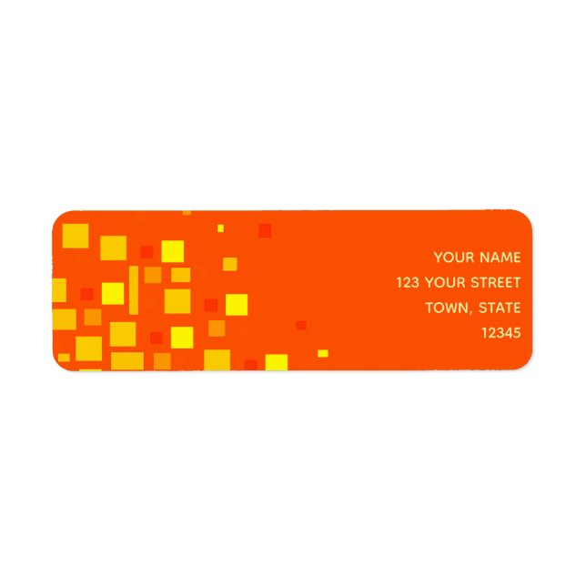Modern Orange Return Address Label (Front)