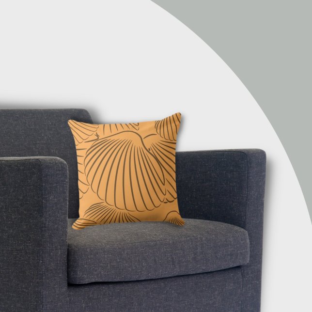Modern Orange Shell Pattern Throw Pillow (Creator Uploaded)
