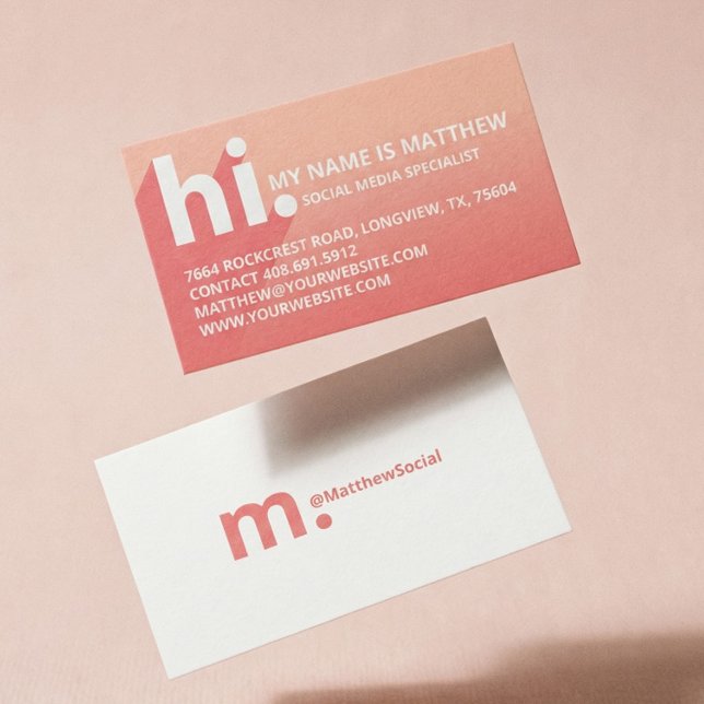 Modern Orange Social Media Influencer Branding  Business Card (Modern Orange Social Media Influencer Branding Business Card)