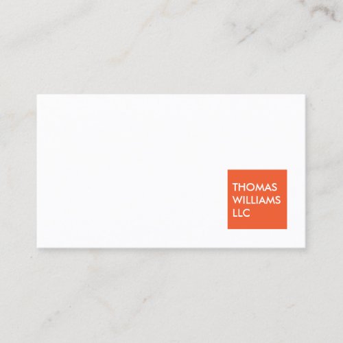 MODERN ORANGE SQUARE Professional Business Card