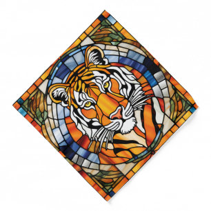 Modern Orange Striped tiger skins Print feline  Bandana