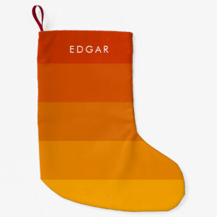 Modern Orange stripes Small Christmas Stocking
