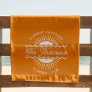 Modern Orange Sunny Summer Family Cruise Vacation  Beach Towel