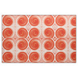 Modern Orange Swirl Abstract Art Fabric