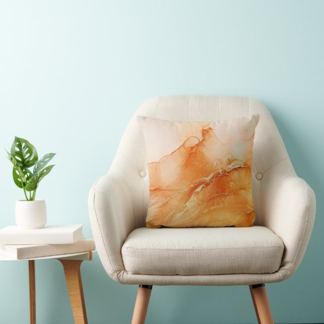 Modern Orange Throw Pillow (Chair)