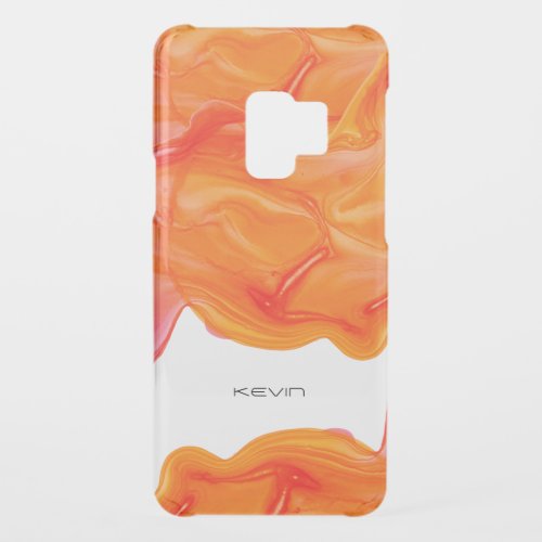 Modern orange tone flowing geode ink uncommon samsung galaxy s9 case