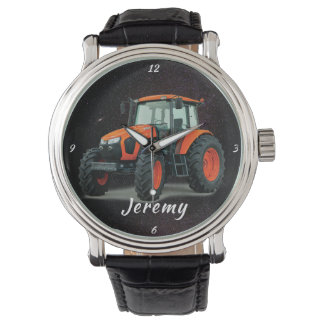 Modern Orange Tractor Watch