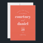 Modern Orange Trendy Photo Save the Date<br><div class="desc">Modern Orange Trendy Photo Save the Date features modern type pairings in bold,  modern colors,  along with a full photo on the back.</div>
