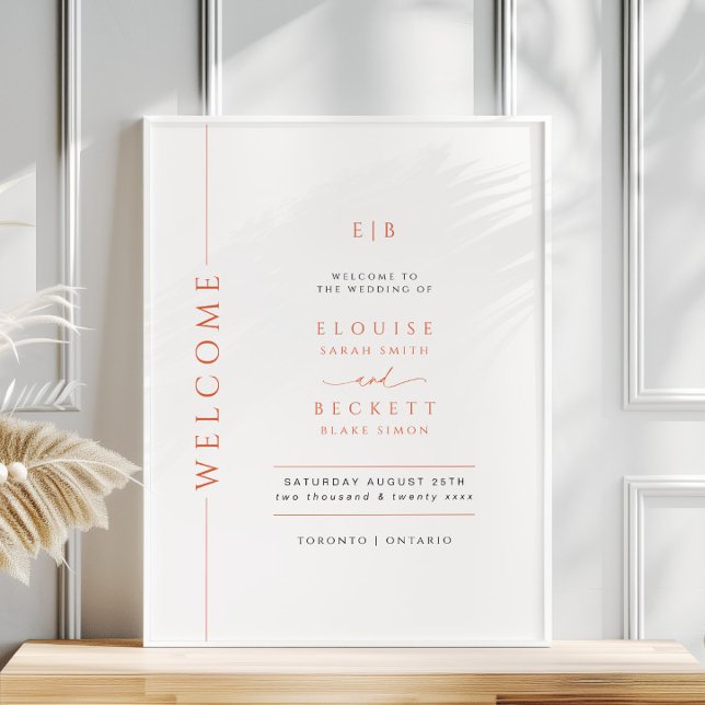 Modern Orange Typography Wedding Welcome Poster (Creator Uploaded)