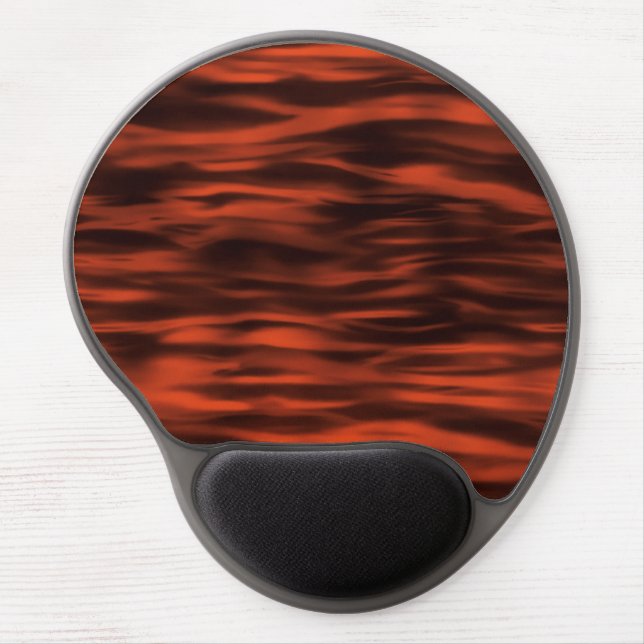 Modern Orange Waves Abstract Gel Mouse Pad (Front)