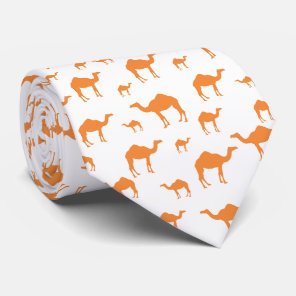 Modern Orange & White Camel Pattern  Neck Tie