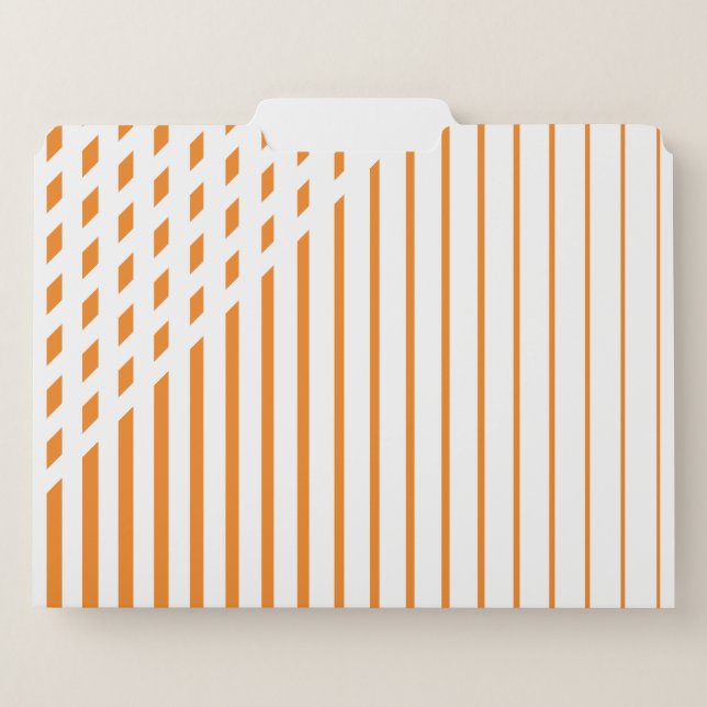 Modern orange white diamond triangle stripes file folder (Front Center)