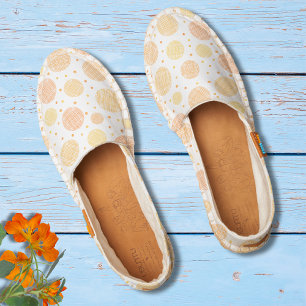 Modern Orange White Geometric Circle Pattern Espadrilles