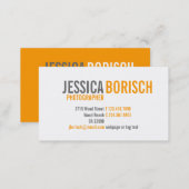 Modern Orange White Grey Business Card (Front/Back)