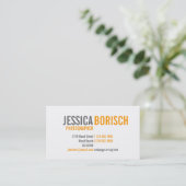 Modern Orange White Grey Business Card (Standing Front)