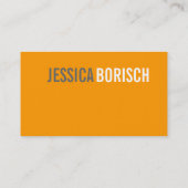Modern Orange White Grey Business Card (Back)