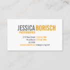 Modern Orange White Grey Business Card