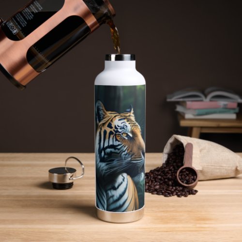Modern Orange Wild Tiger Water Bottle
