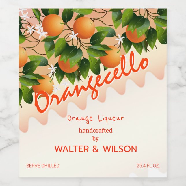 Modern Orangecello Orange Wine Label (Single Label)