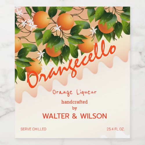 Modern Orangecello Orange Wine Label
