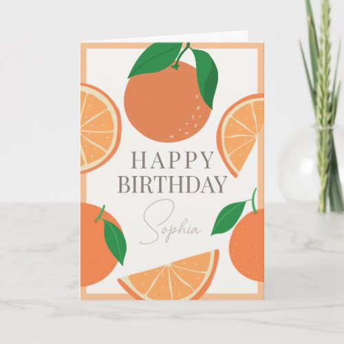 Modern Oranges Birthday Card
