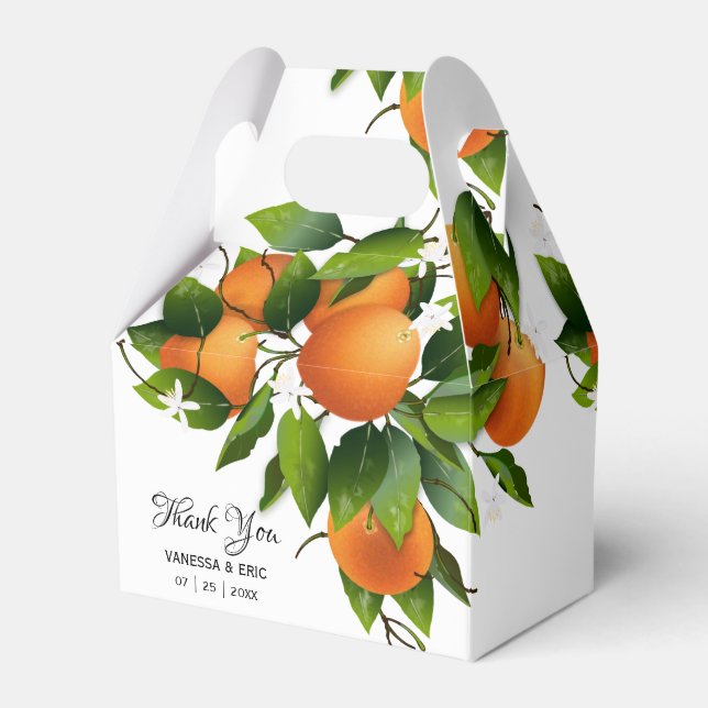Modern Oranges Fruit | Wedding Favor Boxes (Front Side)